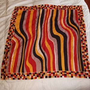 Vintage mod silk scarf. Bold colors & design